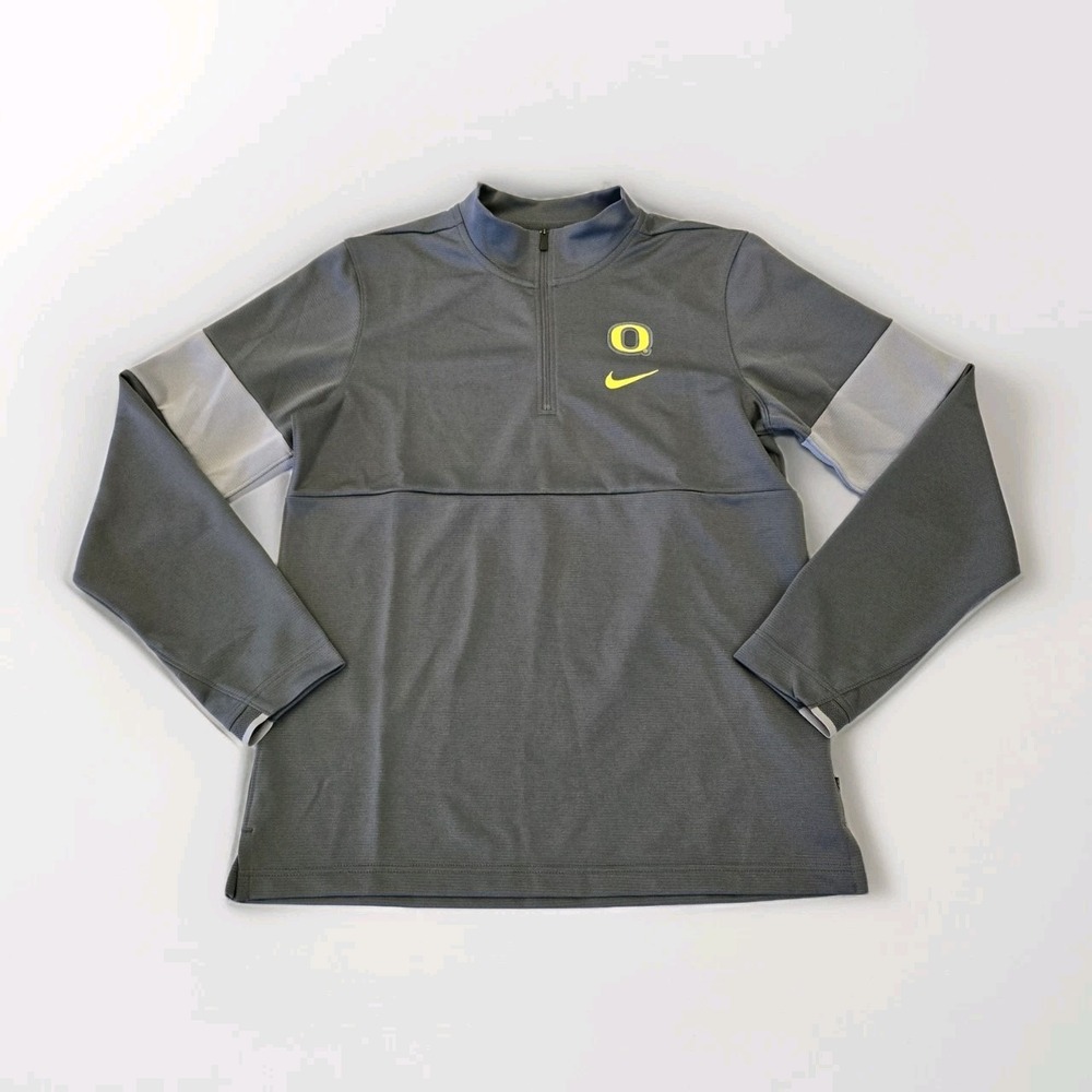 Nike Oregon Ducks 1/4 Zip Pullover‎ Shirt Mens Small Grey College University